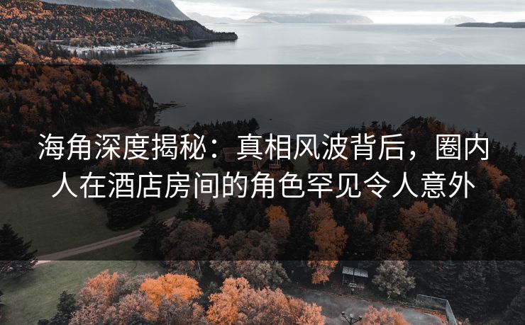 海角深度揭秘：真相风波背后，圈内人在酒店房间的角色罕见令人意外
