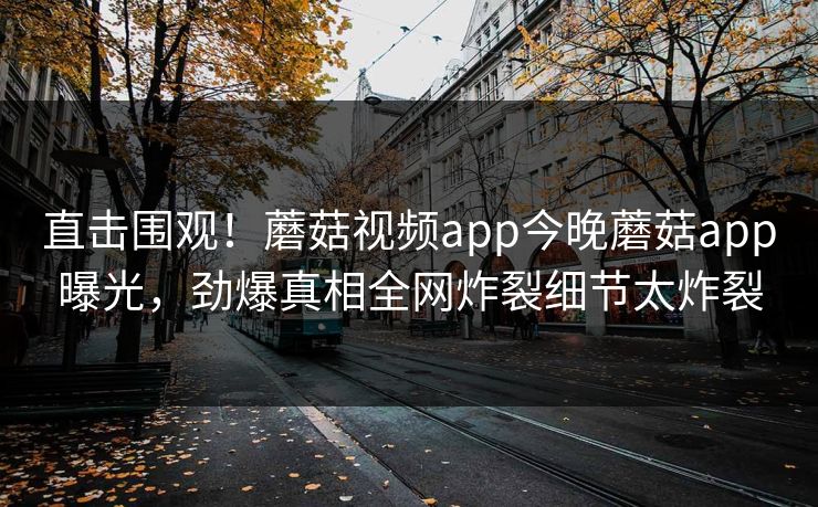 直击围观！蘑菇视频app今晚蘑菇app曝光，劲爆真相全网炸裂细节太炸裂